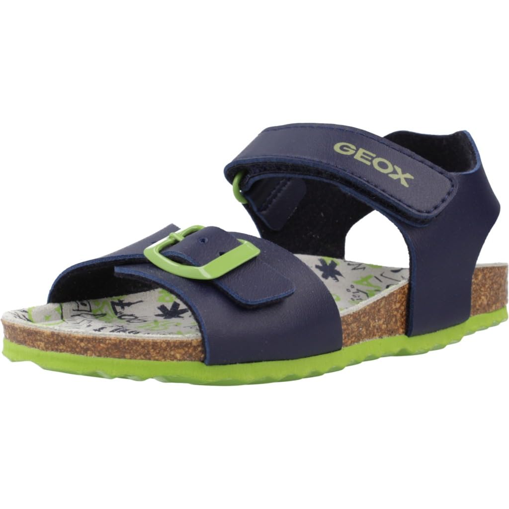 Geox Jungen J Ghita Boy Sandal 34 EU Navy Lime, 34 EU Navy Lime