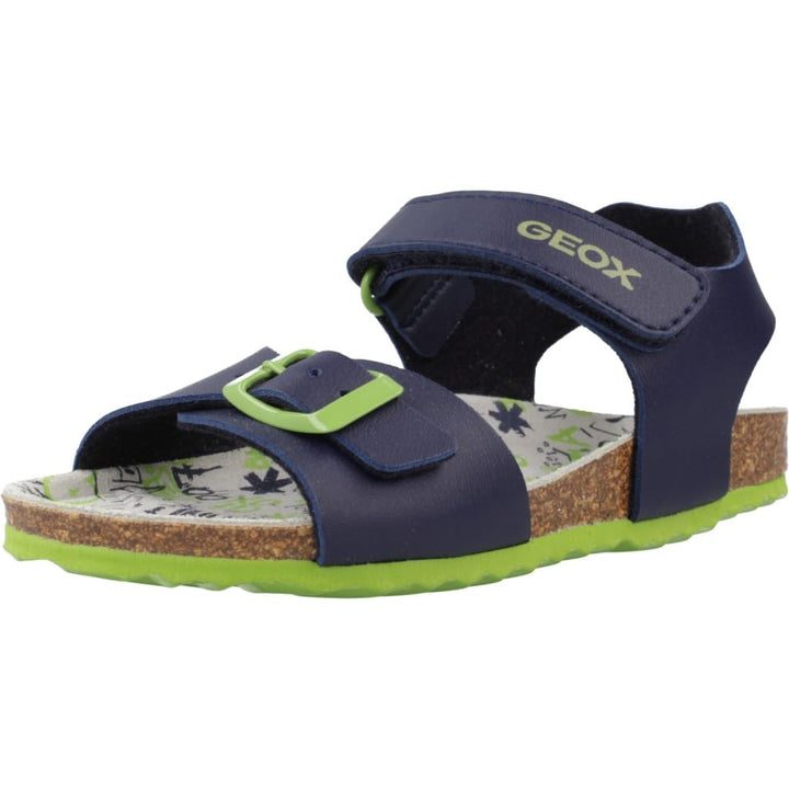 Geox Jungen J Ghita Boy Sandal 34 EU Navy Lime, 34 EU Navy Lime