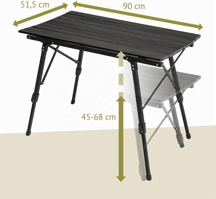 Campingtisch klappbar höhenverstellbar Falttisch tragbar Aluminium inkl. Tragetasche Outdoortisch we