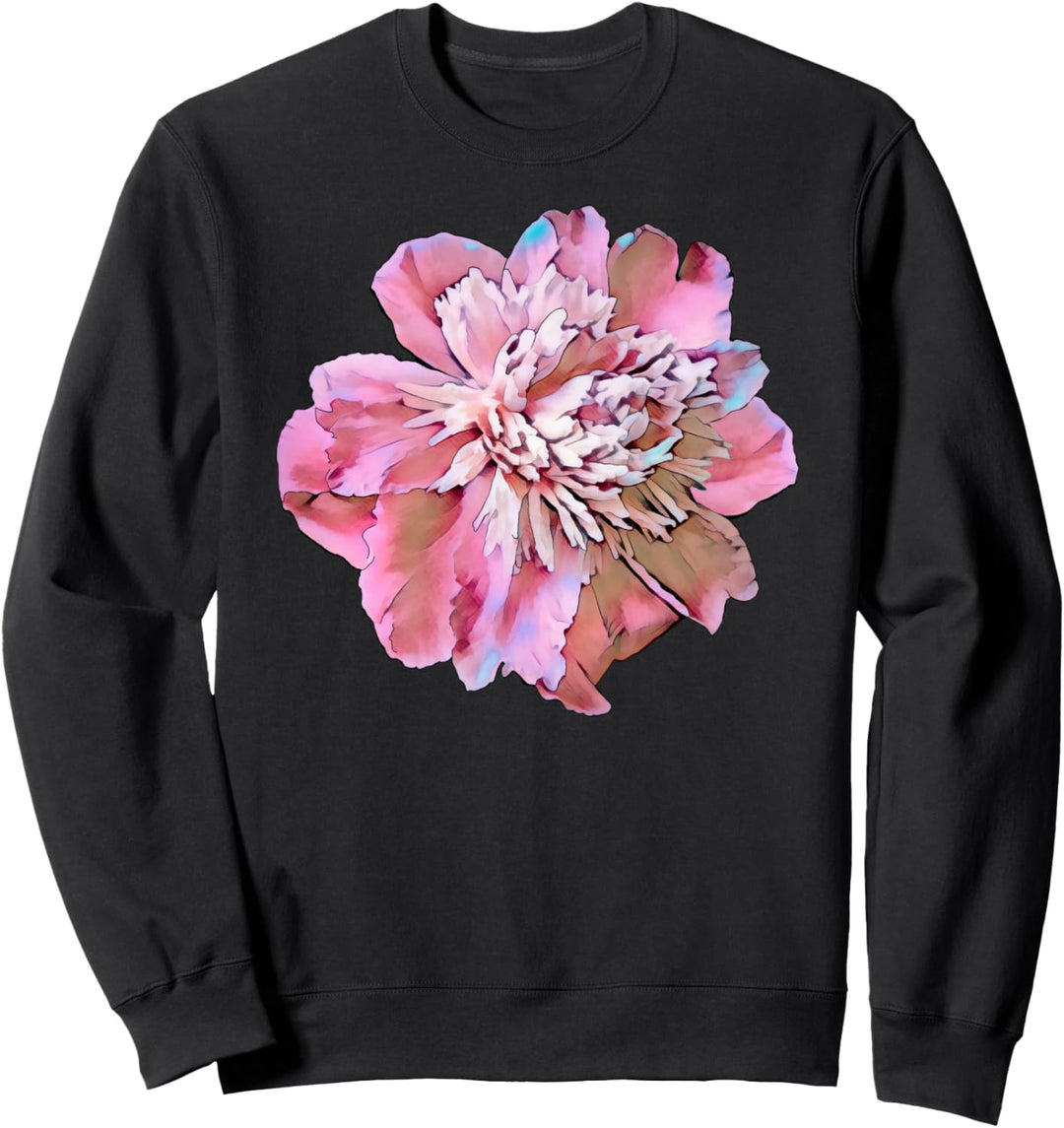 Pfingstrosenblume Schönes gemaltes Blumengarten künstlerisch Sweatshirt