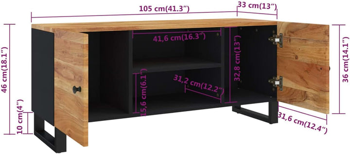 Tidyard TV Schrank mit 4 Fächer Lowboard Sideboard Fernsehschrank Fernsehtisch TV Möbel Tisch Board