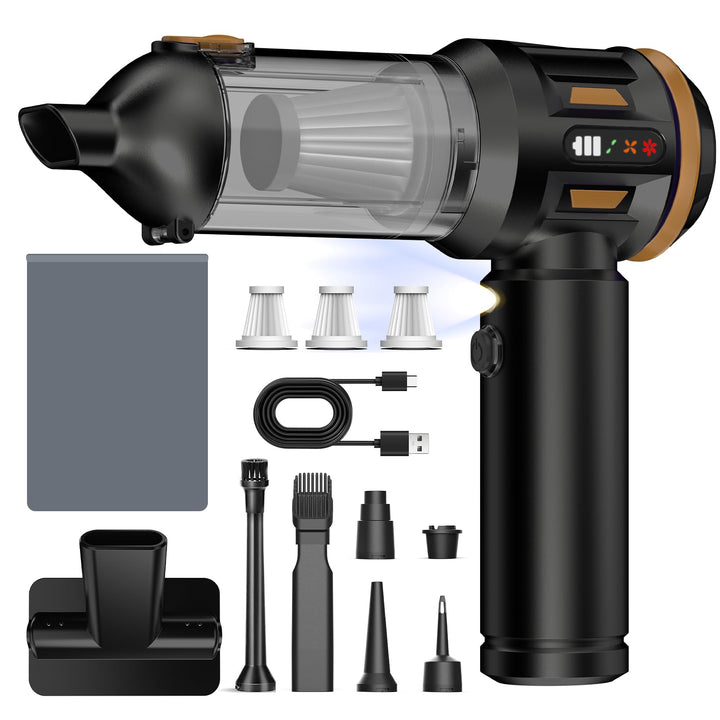 Handstaubsauger, 26000 Pa 4-In-1 Mini Staubsauger Akku Kabellos mit Digitalanzeige 1-Knopf-Selbstent