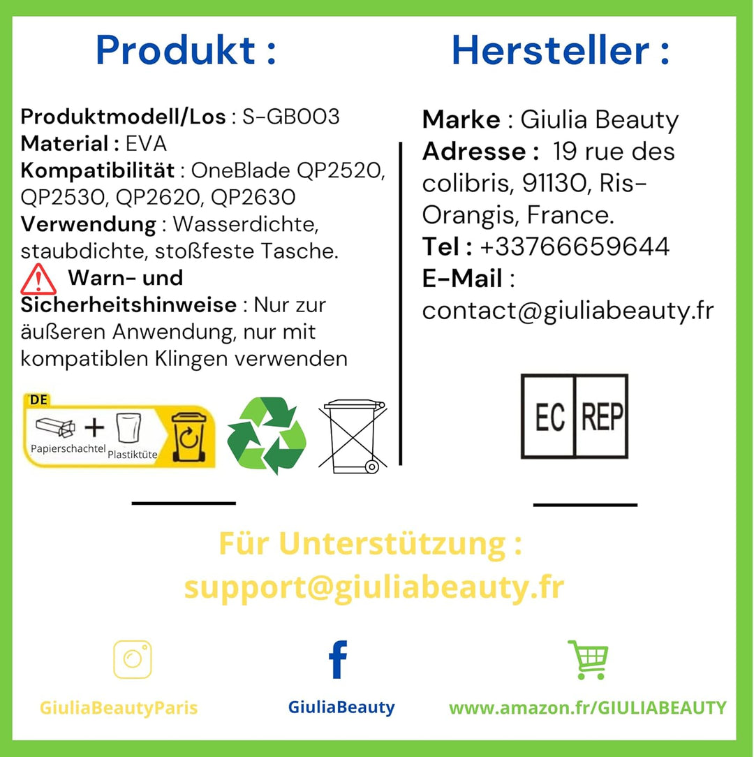 Giulia Beauty one Blade aufsätze Face&Body für One Blade QP2520, QP2530, QP2620, QP2630, QP27xx, QP2