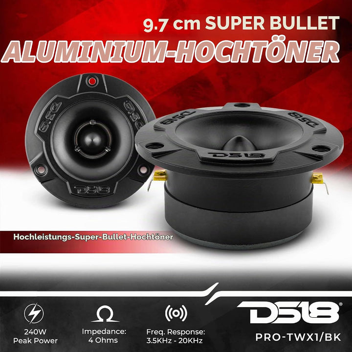 DS18 Car Speaker Tweeters 6.5" Inch 500w Watt 4Ohm Combo Package PRO-X6.4BMPK 16,5 cm PRO-X, 16,5 cm