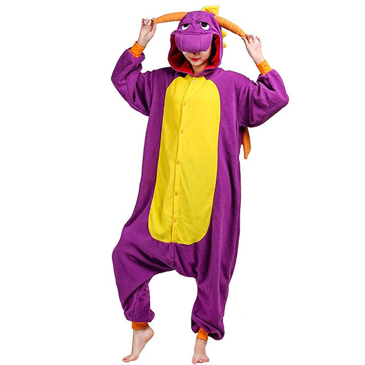 Tierkostüme Tier-Einteiler für Erwachsene, Halloween, Cosplay, Kostüm, mit Kapuze, Loungewear, Drach