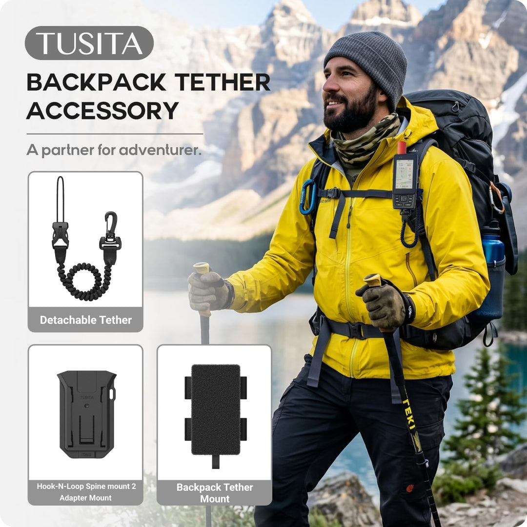 TUSITA Rucksack Halterung Zubehör Kompatibel mit Garmin GPS Handhelds(Spine Mount 2) Handheld Spine
