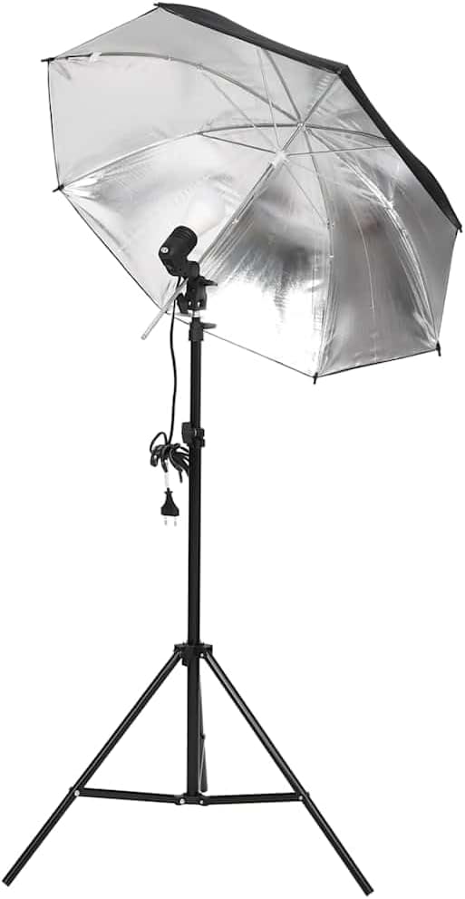 Fotostudio-Set mit Beleuchtung, Hintergrund, Reflektor, Softbox und Stativ für professionelle Studio