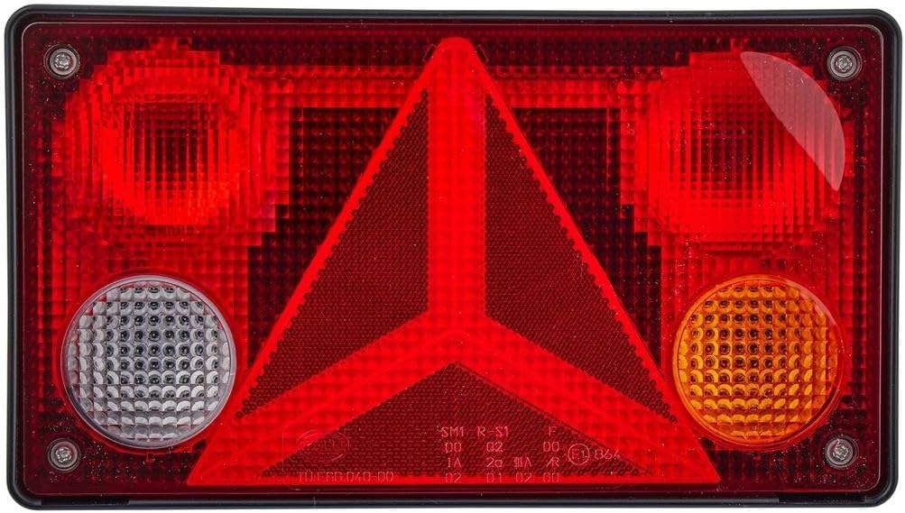 HELLA - Heckleuchte - Glühlampe - Anbau/geschraubt - Lichtscheibenfarbe: mehrfarbig - Stecker: Flach