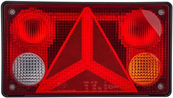 HELLA - Heckleuchte - Glühlampe - Anbau/geschraubt - Lichtscheibenfarbe: mehrfarbig - Stecker: Flach