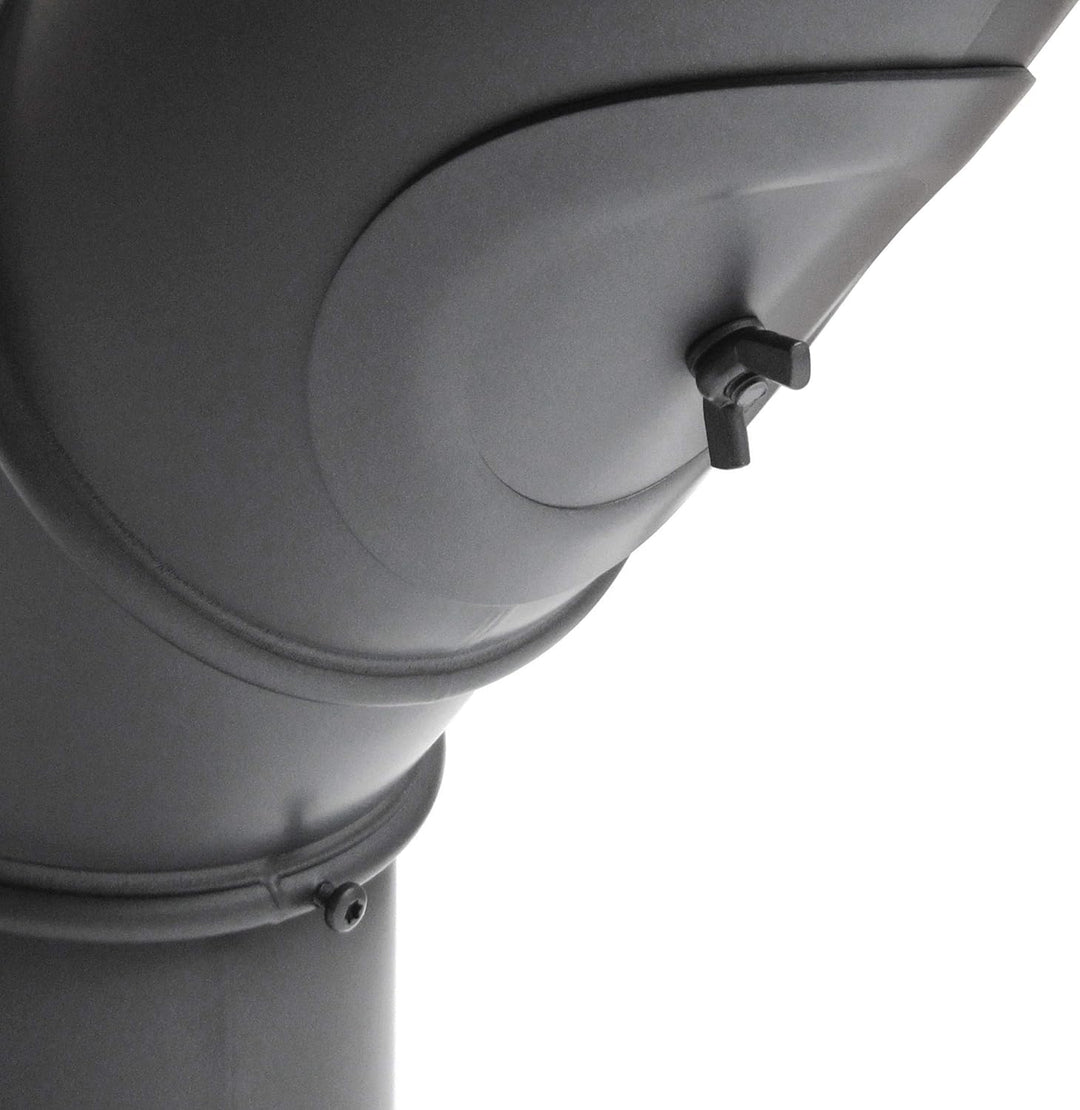 raik Rauchrohrbogen/Ofenrohrbogen Multibogen mit Tür 4-teilig 0-90° drehbar 130 mm Durchmesser 2 mm