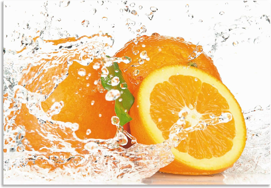 ARTland Spritzschutz Küche aus Alu für Herd Spüle 80x55 cm (BxH) Küchenrückwand mit Motiv Essen Obst