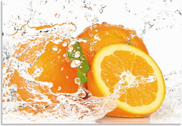 ARTland Spritzschutz Küche aus Alu für Herd Spüle 80x55 cm (BxH) Küchenrückwand mit Motiv Essen Obst