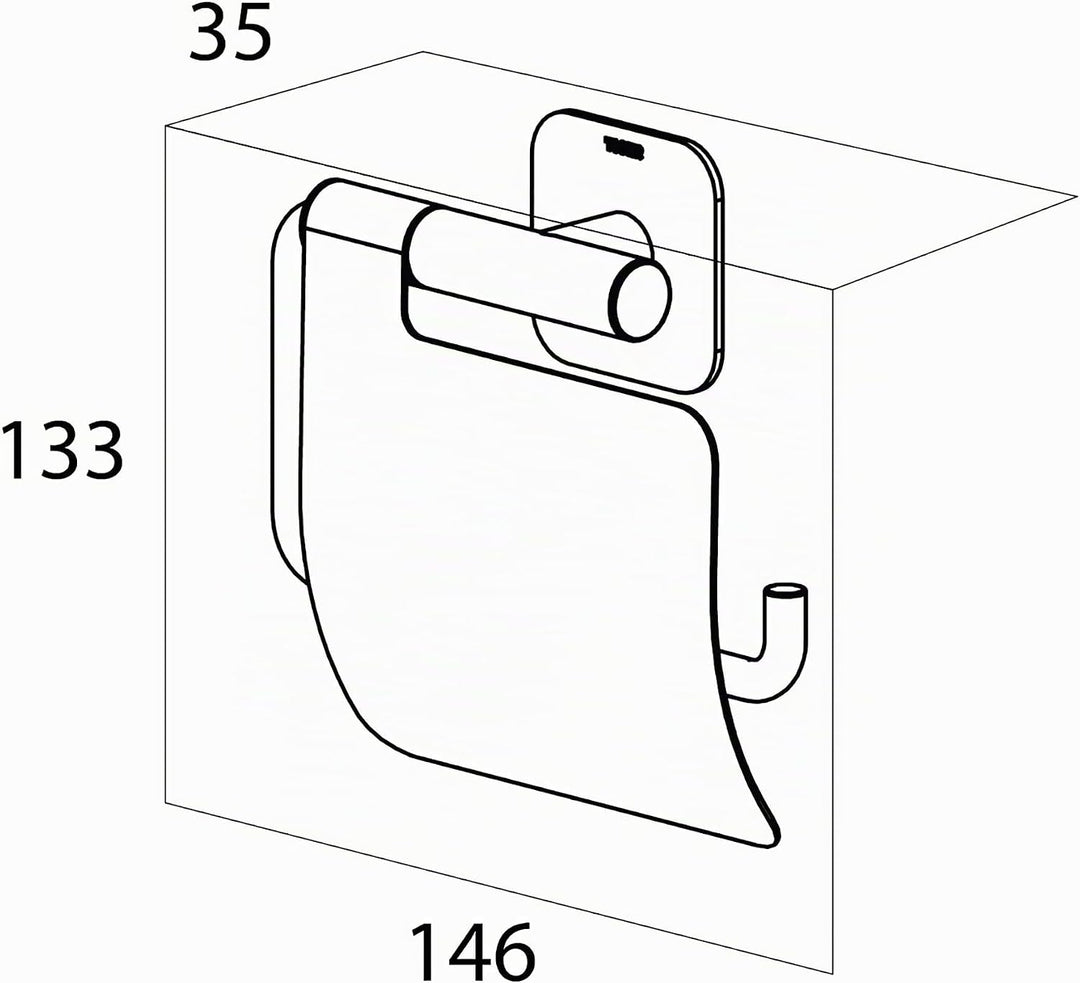 Tiger Colar Toilettenpapierhalter, Edelstahl gebürstet, mit integrierter Klebefolie zur Montage ohne
