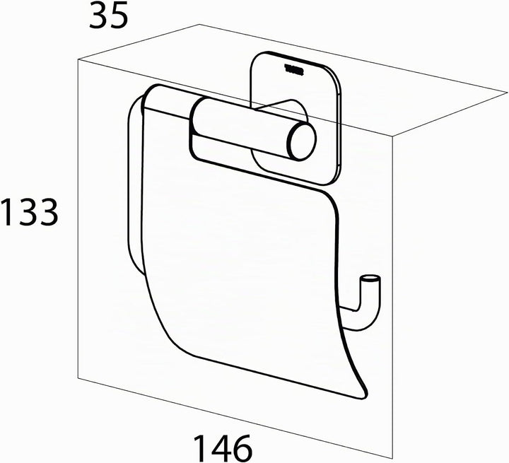 Tiger Colar Toilettenpapierhalter, Edelstahl gebürstet, mit integrierter Klebefolie zur Montage ohne