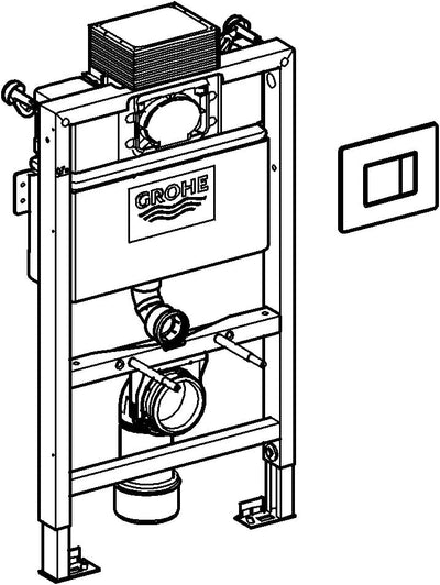 Grohe Rapid SL 3 in 1-Set für WC, mit Spülkasten, 0,82 m, 38773000 Einzelbett, Einzelbett