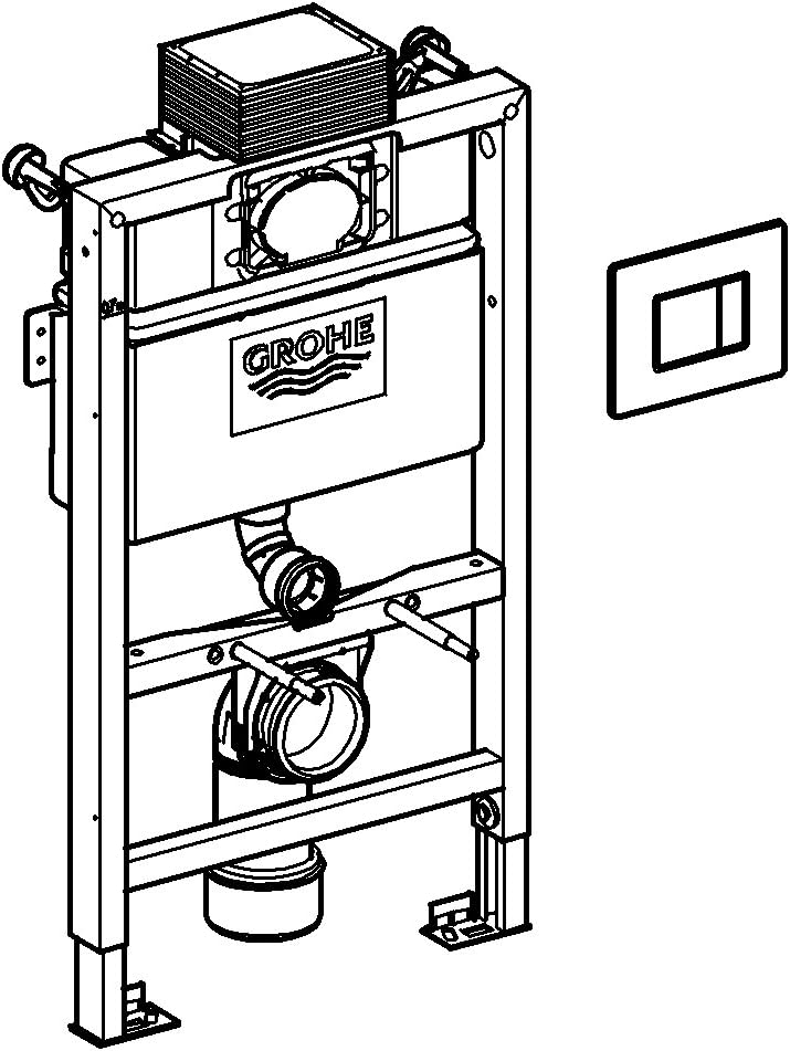 Grohe Rapid SL 3 in 1-Set für WC, mit Spülkasten, 0,82 m, 38773000 Einzelbett, Einzelbett