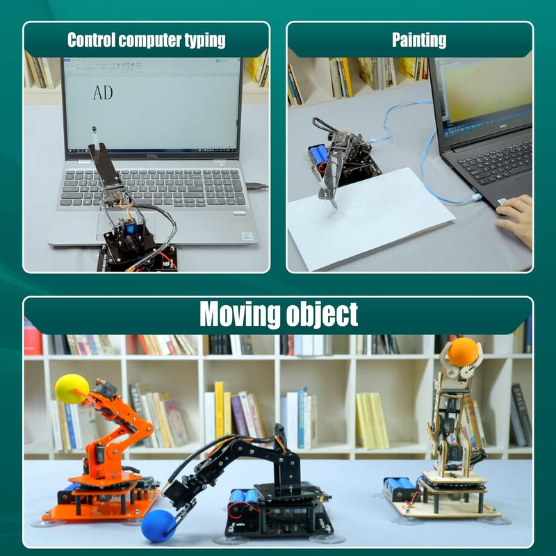 Adeept 5-DOF Roboterarm-Kit 5Achsen-Roboter, kompatibel mit Arduino IDE, programmierbar, DIY-Codieru