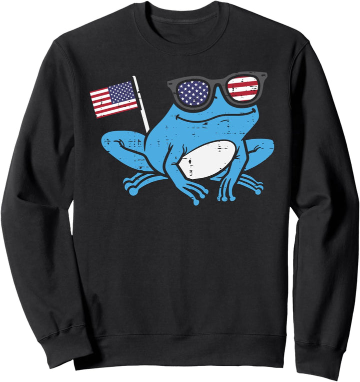 Frog American Flag USA 4th Of July Fourth Patriot Animal Sweatshirt