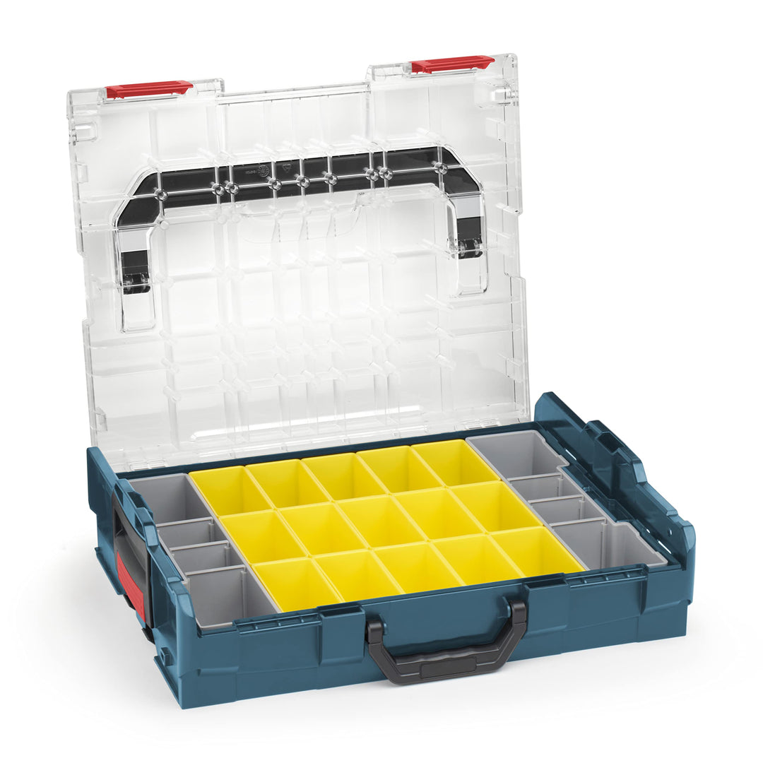 Sortimo Bosch L-BOXX 102 Kunststoff Werkzeugkoffer professional blau Deckel transparent mit Insetbox