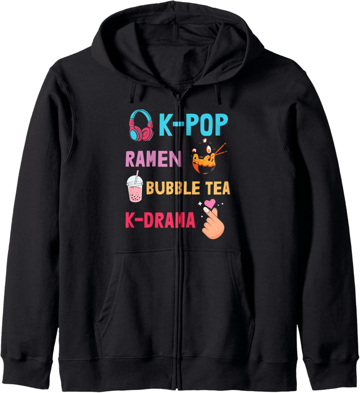 K-Pop Ramen Bubble Tea K-Drama Kpop K pop Finger Kapuzenjacke
