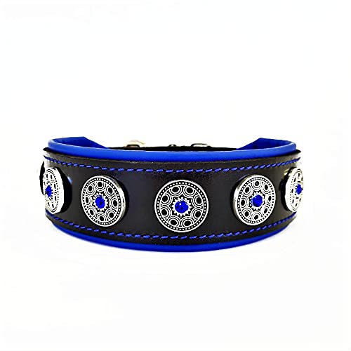Bestia ''Bijou'' Halsband Blau XL - passend zu einem Hals von 57,5 - 65 cm Blau, XL - passend zu ein