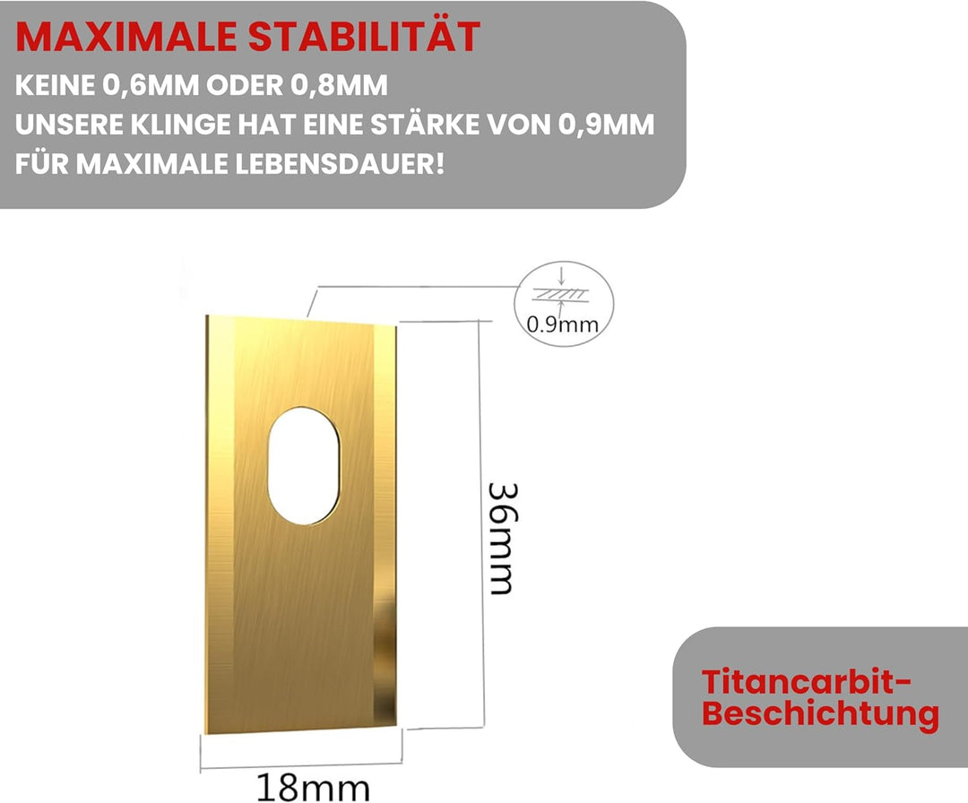 36 x Hochwertige Titan Ersatzmesser & Schrauben mit Sicherung - Kompatibel mit Dreame Mova | VIAX |