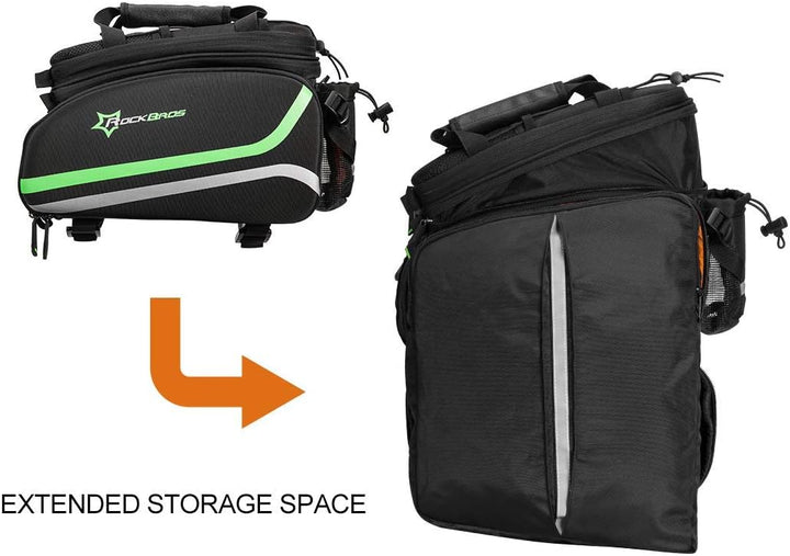 ROCKBROS Fahrrad Gepäckträgertasche wasserdichte Fahrradtasche für Gepäckträger mit Regenschutz 17-3