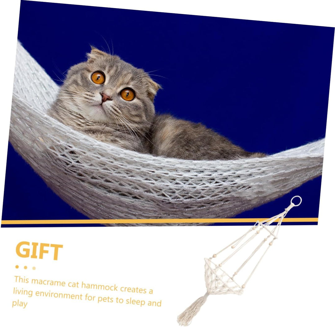 VANZACK Dekorative Katzenhängematte Aus Makramee Woven Cat Swing Toy Für Kleine Haustiere Kreatives