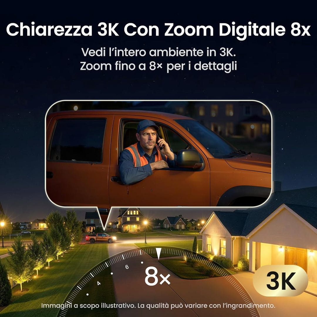 aosu T2 Pro 3K Überwachungskamera Aussen Akku Solar, 360° PTZ + 170° Weitwinkel 5MP Dual-Kamera Tech