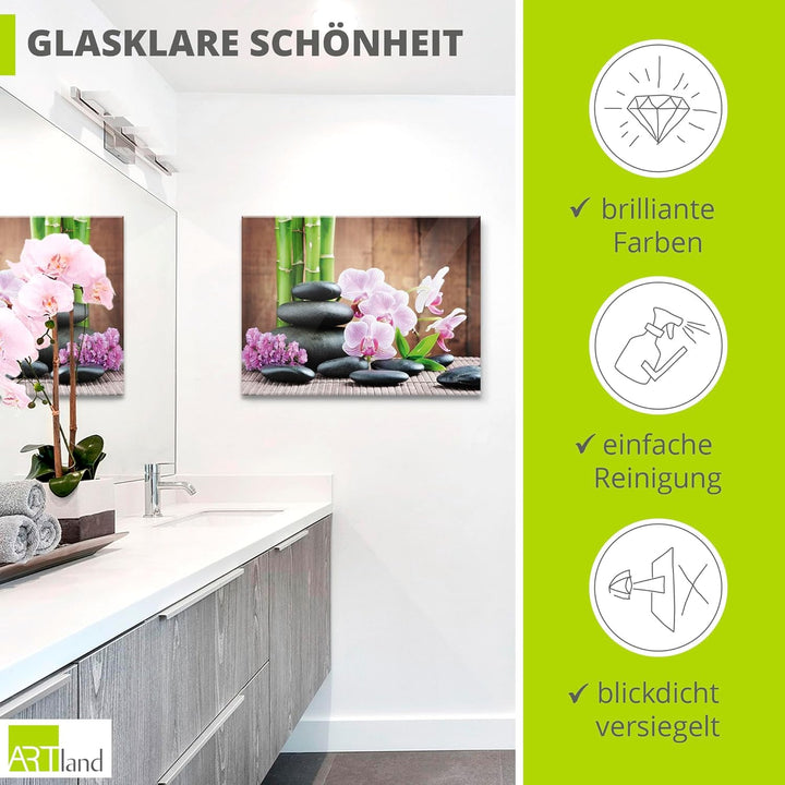 ARTland Glasbilder Wandbild Glas Bild einteilig 60x45 cm Querformat Zen Asien Asiatisch Wellness Spa