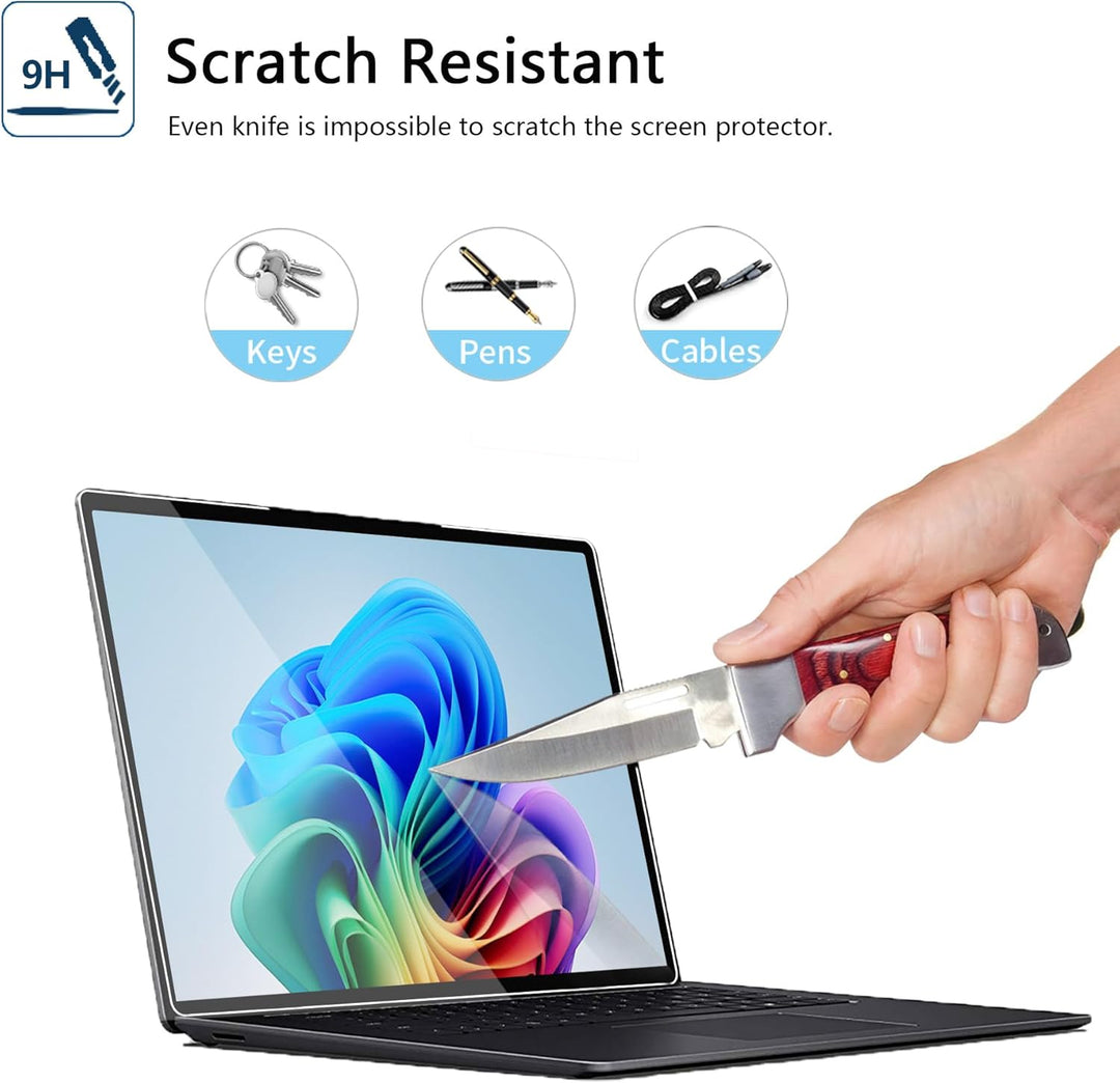 MEGOO Microsoft Surface Laptop 7 (2024, 15 Zoll) Glas Schutzfolie - Kratzfest, Einfache Installation