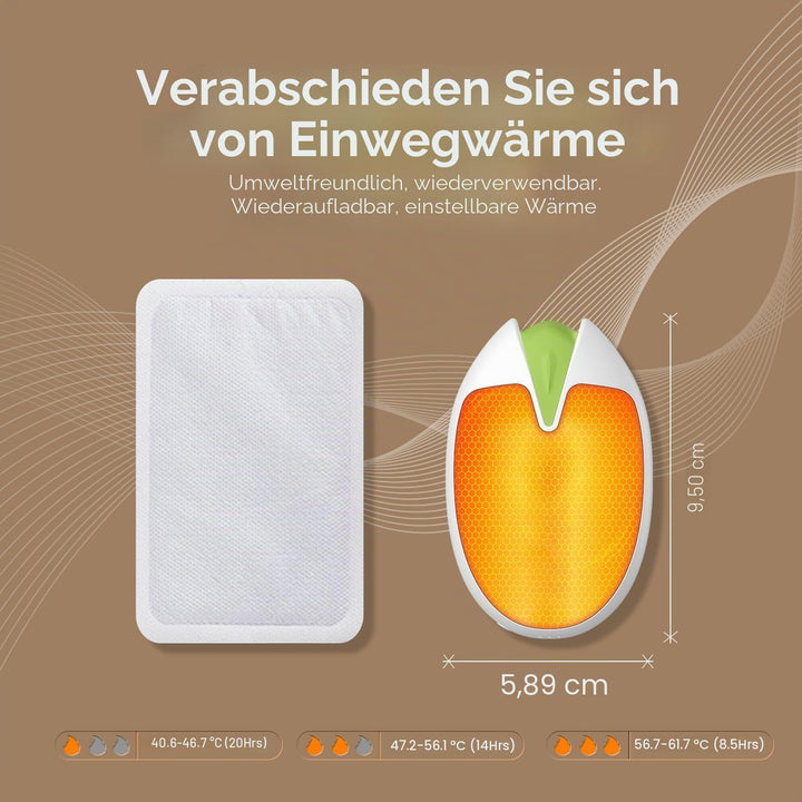 Handwärmer Elektrisch, 2er Set 6000mAH Akku Pistazie Elektrischer Handwärmer Wiederverwendbar Auflad