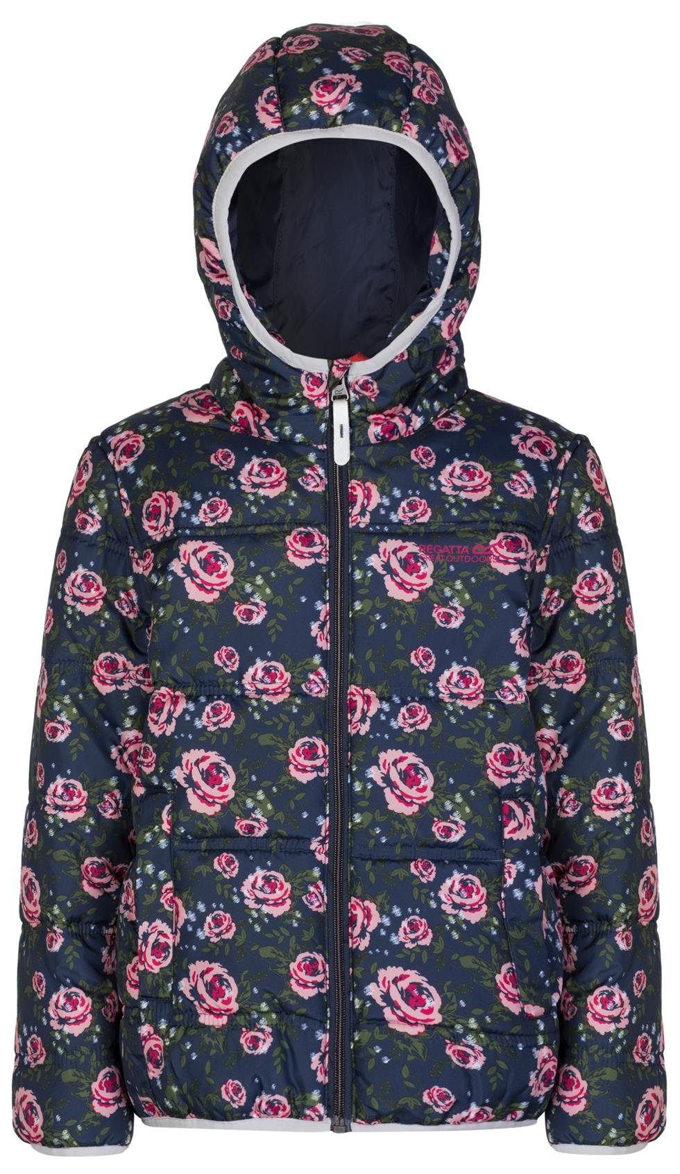 Regatta Kinder Jacke Coulby Size 9-10 Marineblau mit Blumenmuster, Size 9-10 Marineblau mit Blumenmu