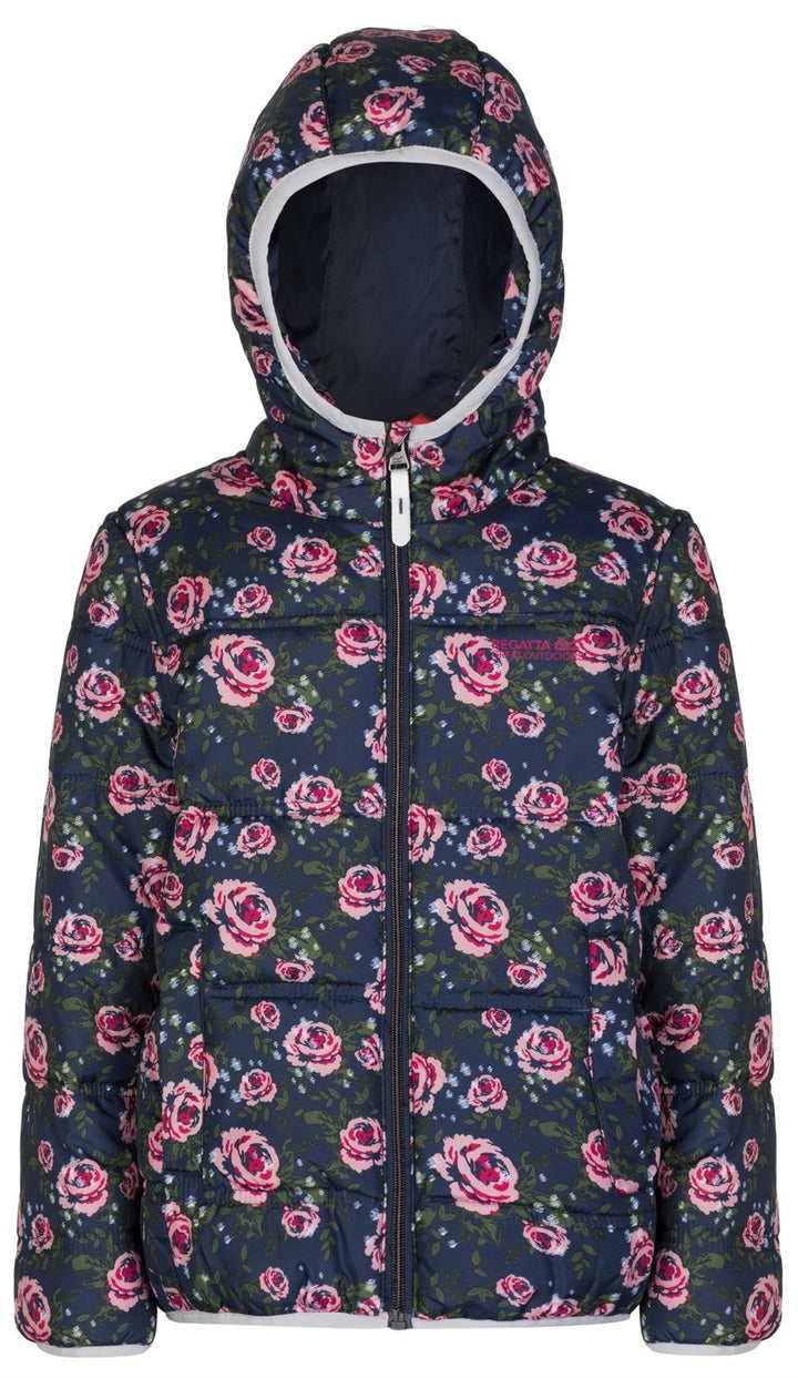 Regatta Kinder Jacke Coulby Size 9-10 Marineblau mit Blumenmuster, Size 9-10 Marineblau mit Blumenmu