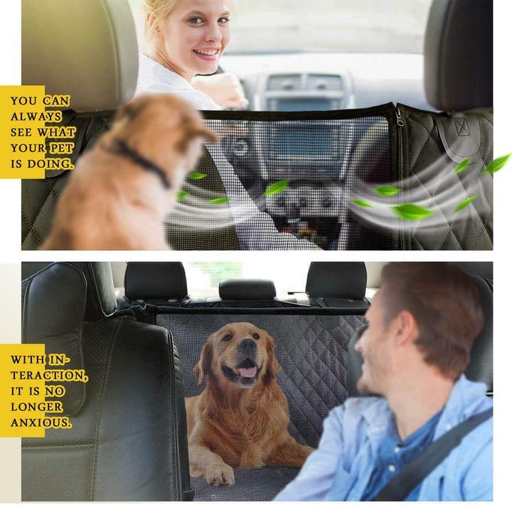 Vailge Hund Sitzbezug für Rücksitz, 100% wasserdicht Hund Autositzbezüge mit Mesh-Fenster, Scratch P
