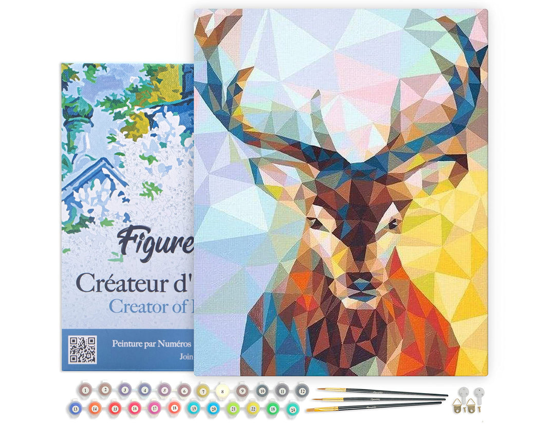 Figured'Art Malen Nach Zahlen Erwachsene Mit Rahmen Modernes Rentier - Paint by Numbers Basteln DIY
