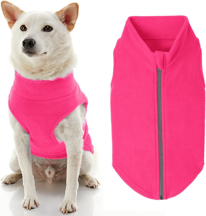 GOOBY Hundepullover aus Fleece, mit Reissverschluss, Grösse XXL Chest (~25.5"), warm, für kleine Hun