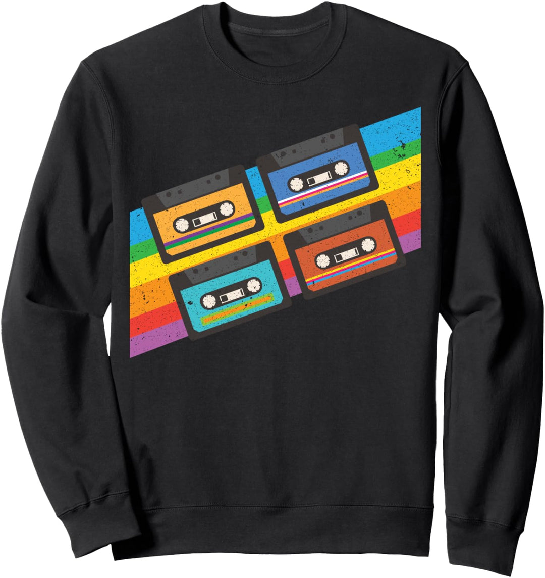 Vintage Old School Musik I 80er und 90er Retro Kassetten Sweatshirt