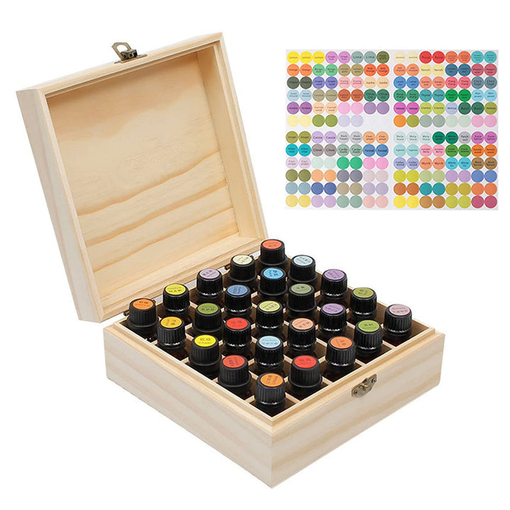 RoseFlower 25 Slots Ätherisches Öl Box aus Holz - Ideales Aufbewahrungsbox Organisator für Ätherisch