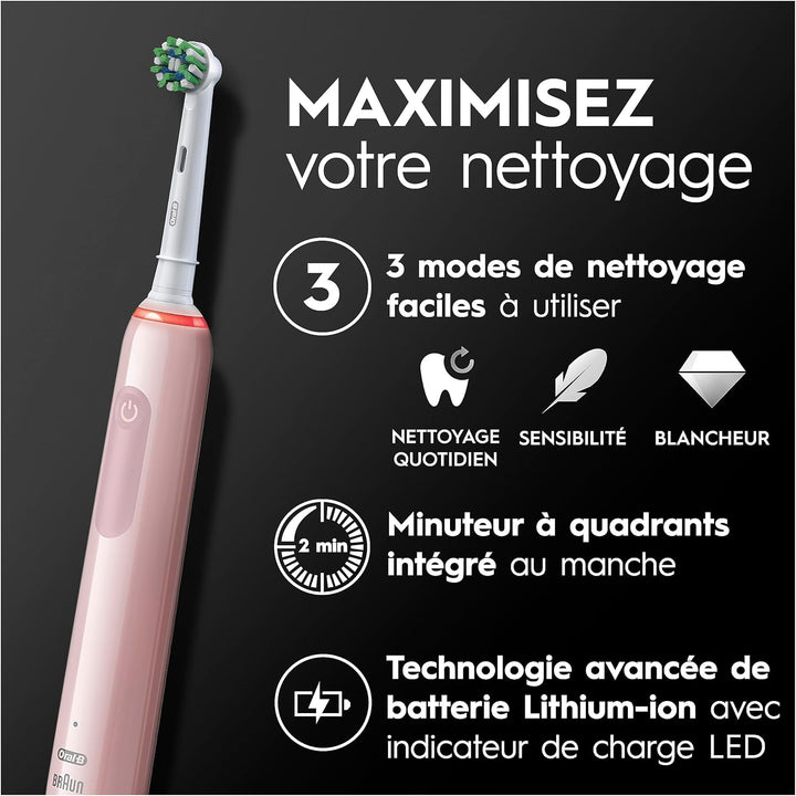 Oral-B Pro 3 3000 Cross Action, Batteriebetrieben, Pink New, New