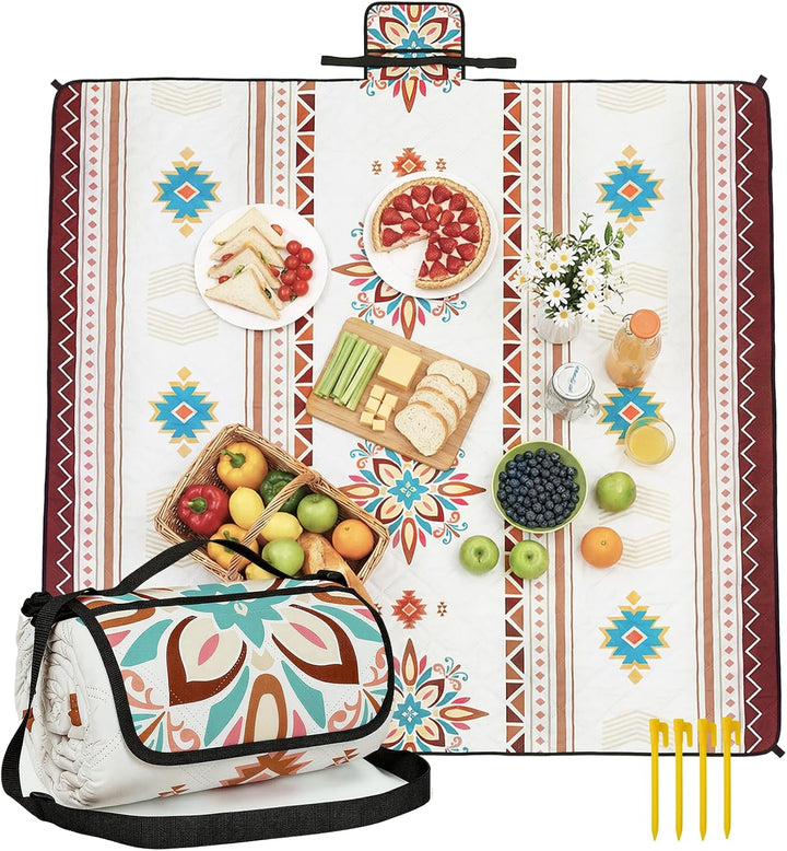HAUSPROFI Picknickdecke Wasserdicht & Isoliert 200x200 cm Grosse Picknick Decke mit 3 Lagen Camping