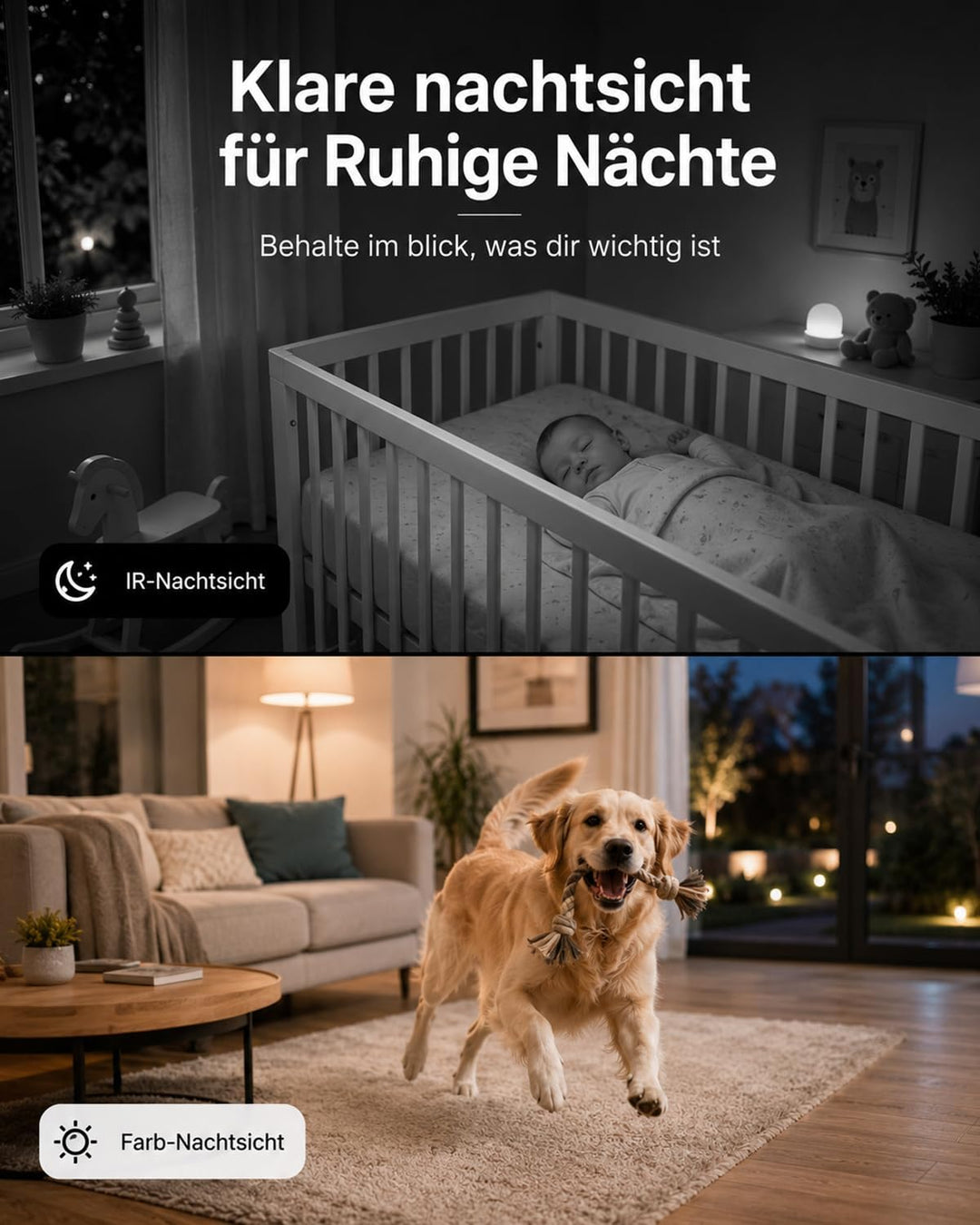 2K 5G Überwachungskamera Aussen Innen, Indoor Kamera Überwachung für Baby Monitor, Haustierkamera, Ä