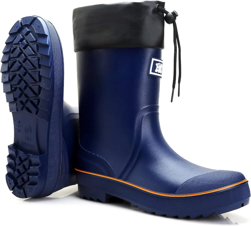 Foinledr Gummistiefel Herren Halbhoch Regenstiefel Gumischtifel Herren Wasserdicht Rain Boots Garten