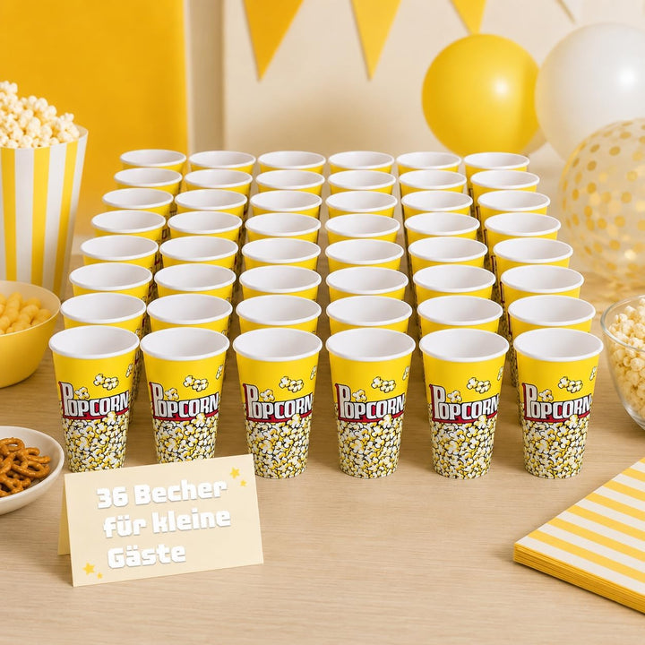 MIJOMA Popcorn-Becher Set für den Filmabend - Wiederverwendbar, lebensmittelechtes Kunststoff, 1 Lit