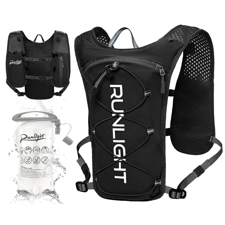 Runlight Laufweste für Damen und Herren,Verstellbare Brustgurte, Trinkweste Laufen mit 1500ml Wasser