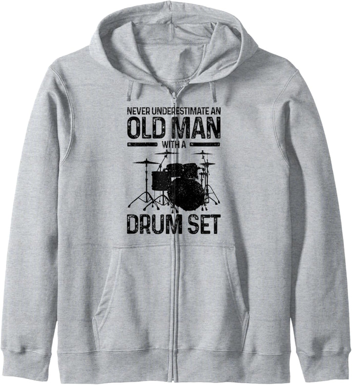 Drummer Schlagzeug Vintage Schlagzeuger Lustig Geschenk Kapuzenjacke