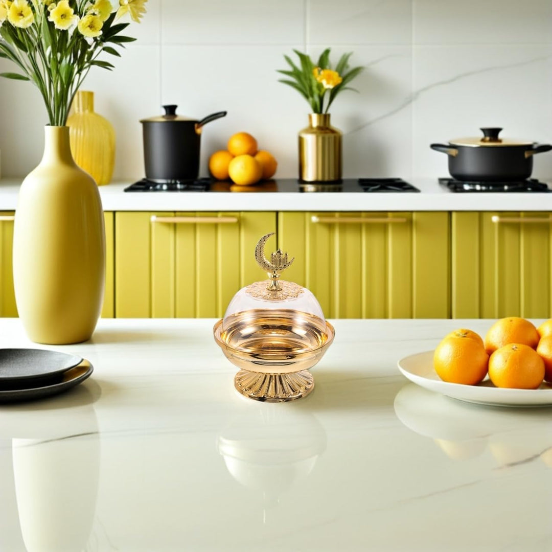 DOITOOL Eid Serving Tray mit Deckel Middle East Obstplatte Wiederverwendbarer Snack-teller für Datte
