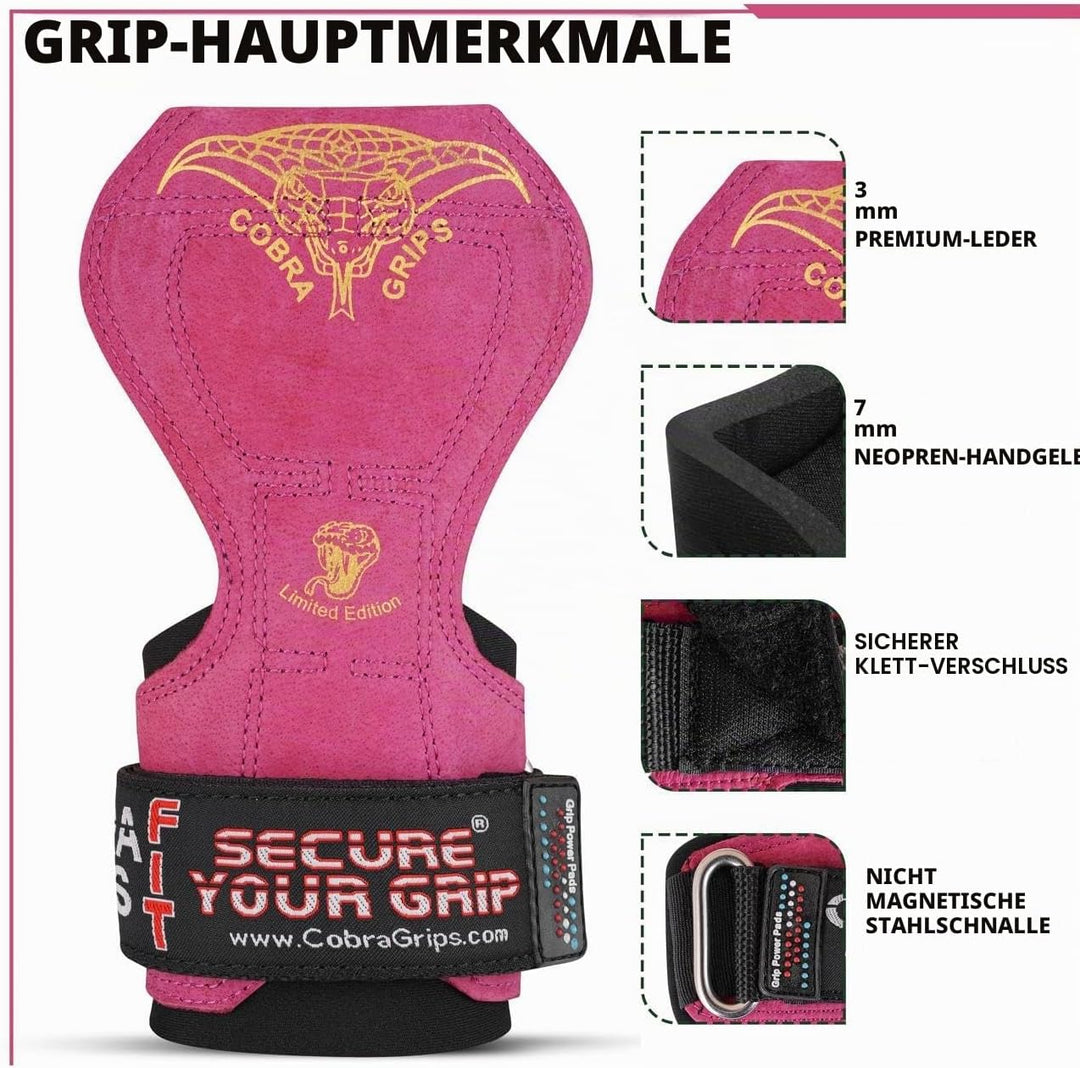 Cobra Grips V2 Lifting Griffe Gewicht Versa Handschuhe Alternative Power rot, rot