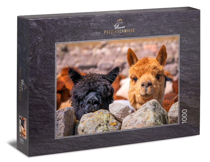 Ulmer Puzzleschmiede - Puzzle „Alpaka“ - Klassisches 1000 Teile Tier-Puzzle – Puzzlemotiv aus Südame