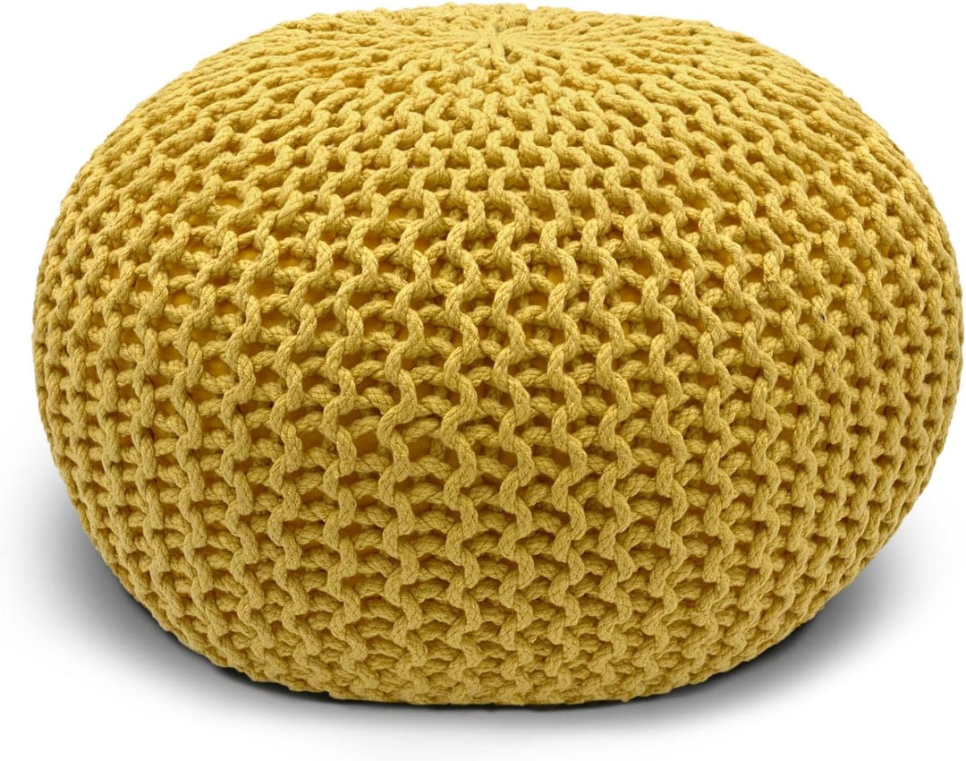 casamia Pouf Bodenkissen ø45 o. 55cm Sitzpouf Hocker nachhaltig f. innen u. aussen Farbe gelb - Free